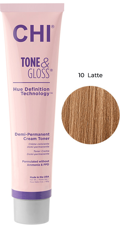 Тонер кремовий безаміачний для волосся Latte Tone&Gloss CHI, 85 г