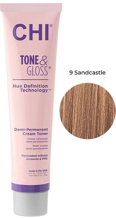 Тонер кремовий безаміачний для волосся Sandcastle Tone&Gloss CHI, 85 г
