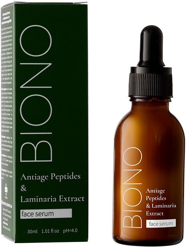 Сироватка антивікова для обличчя Antiage Peptides & Laminaria Extract Biono, 30 мл на beauty-prof.com Фото 2 Сироватка антивікова для обличчя Antiage Peptides & Laminaria Extract Biono, 30 мл Фото 2